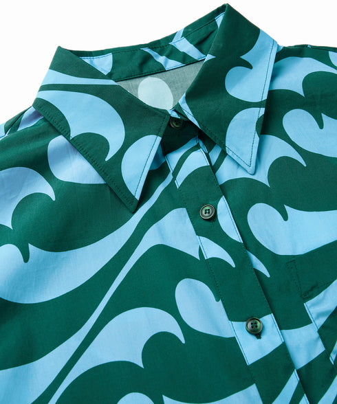 Wave Pattern Short Sleeve Shirt