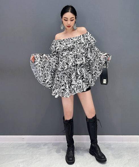 Layered Ruffle Off-Shoulder Top