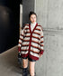 Multi Stripe Loose Knit Cardigan