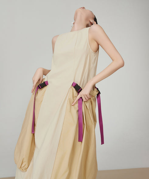 Pocket Accent Drape Dress