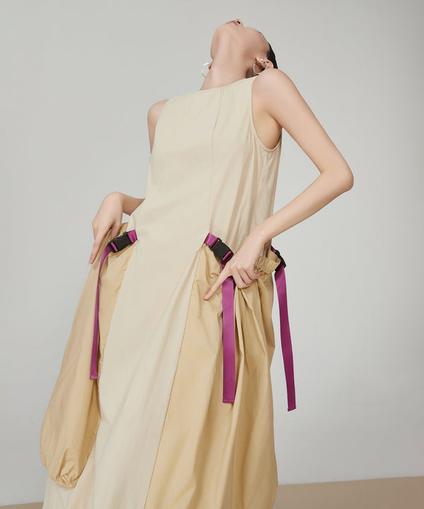 Pocket Accent Drape Dress