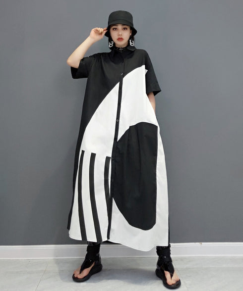 Monotone Graphic Shirt Dress