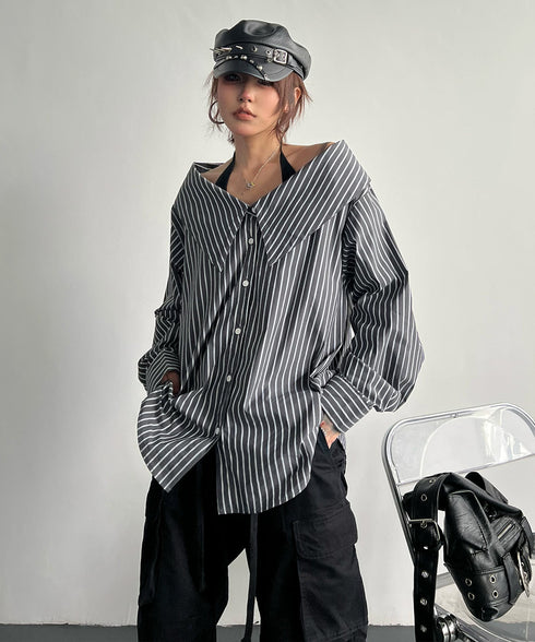 Foldover Collar Blouse