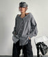 Foldover Collar Blouse
