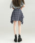 Multi-Drape Plaid Mini Skirt