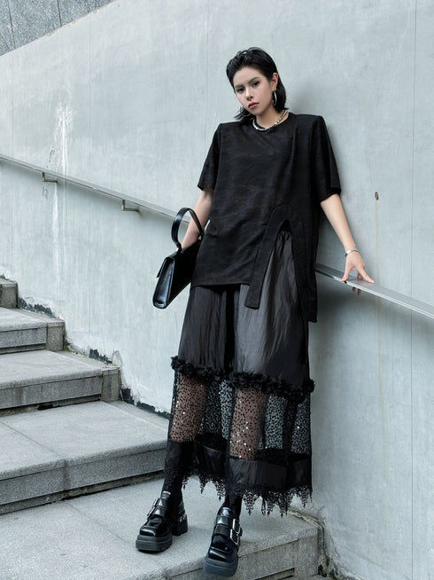 Loop Cut Lace T-shirt