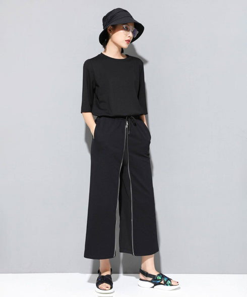 Center Zip Wide Pants