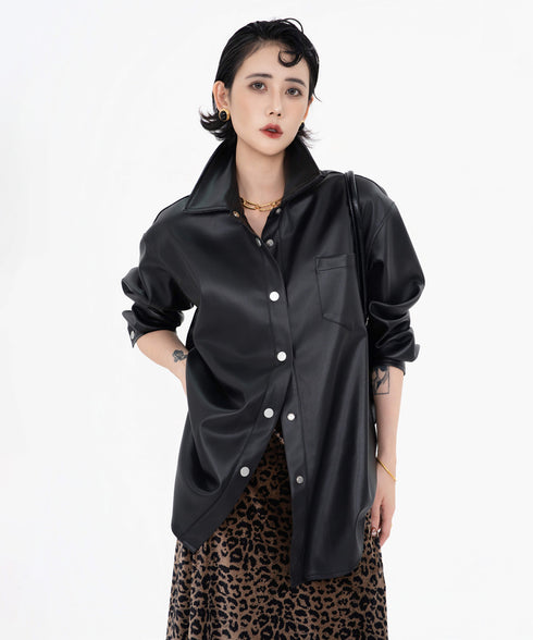 Smooth PU Overshirt