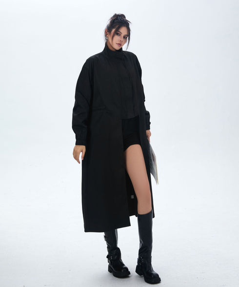High Neck Wide Long Jacket