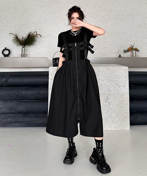 Strap Zip Volume Dress