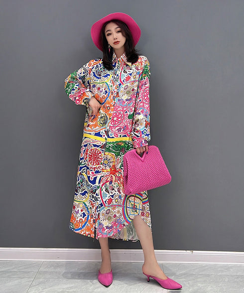 Kaleido Patch Shirt Dress