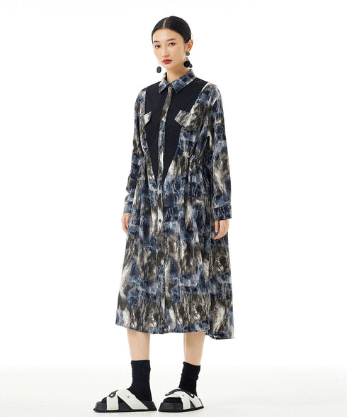 Brushstroke Yoke Dress