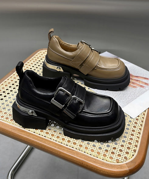 Dual Buckle Platform Loafer