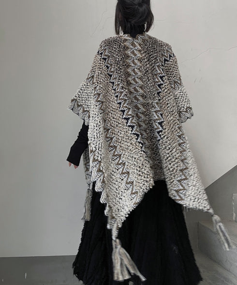 Multi Pattern Knit Cape