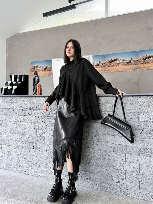 Cascade Layer Frill Blouse