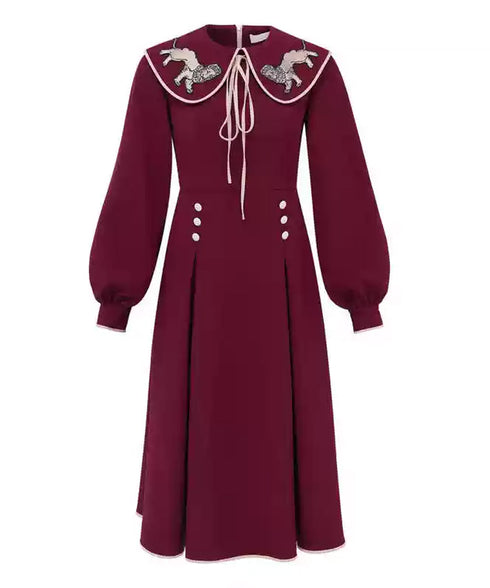 Fluid Panel Long Dress