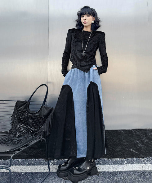 Velvet Edge Structured Long Sleeve Top