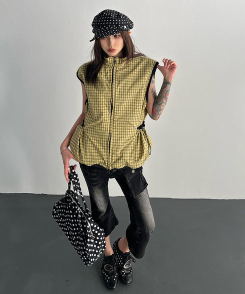 Grid Zip Vest