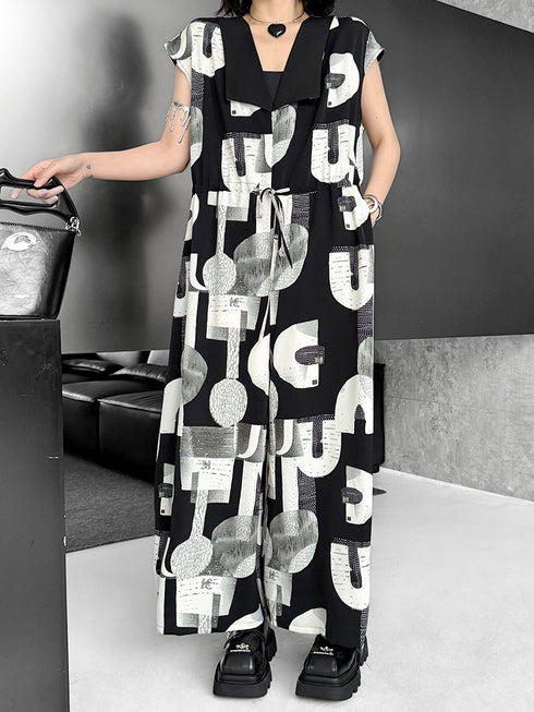 Alphabet Print Jumpsuit