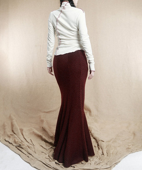 Ruffle Spiral Highneck Top