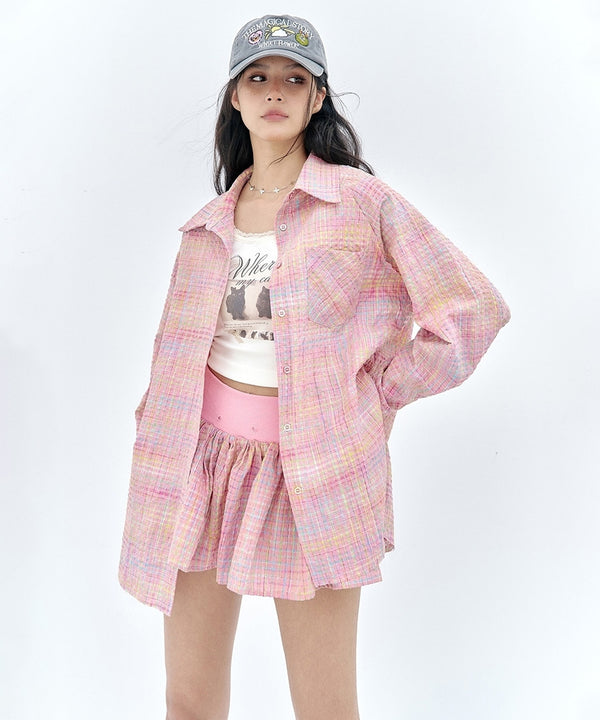 Candy Check Shirt&Skirt Co-ord