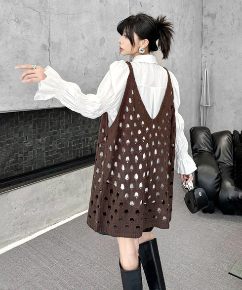 Openwork Deep V Vest