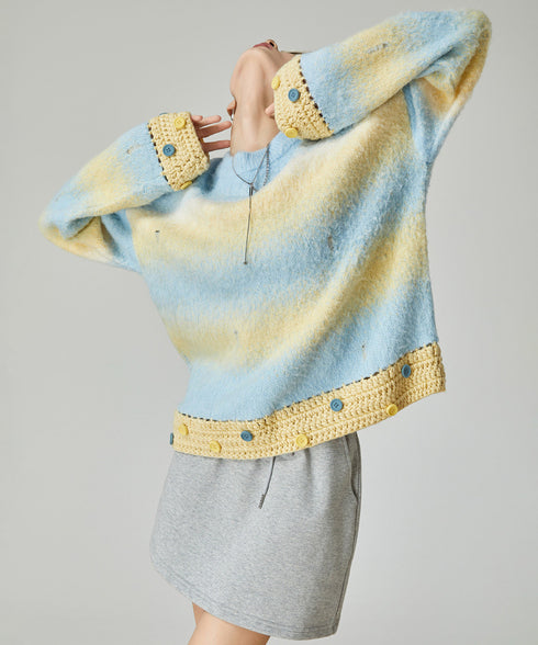 Gradient Fuzzy Knit Top