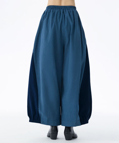 Pleated Contrast Volume Pants