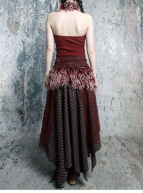 Fur Belt Handkerchief Skirt