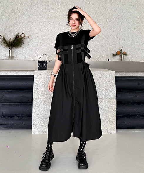 Strap Zip Volume Dress