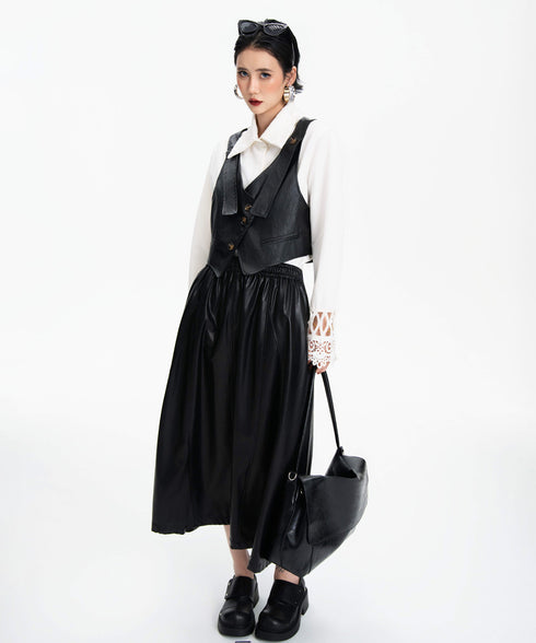 Contrast Button Tailored Vest