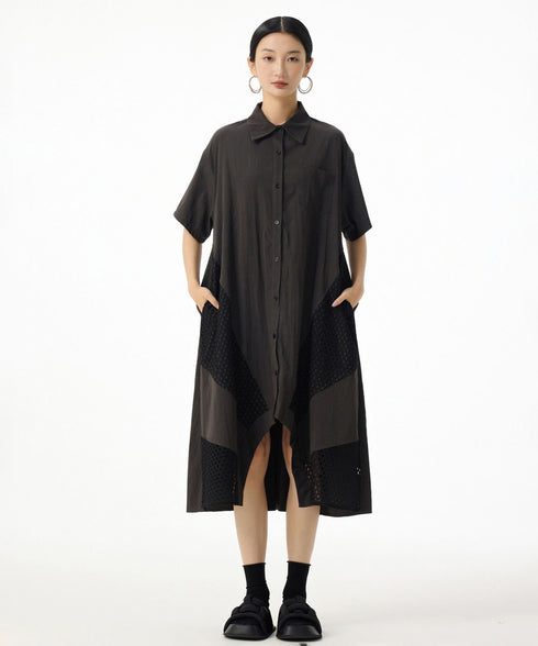 Mesh Panel Flow Dress