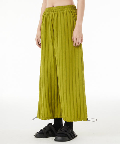 Crinkle Drawcord Wide Pants