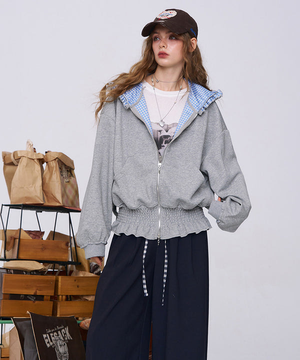 Frill Check Hoodie