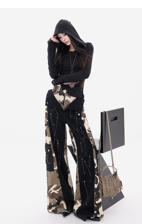 Camouflage Docking Wide Cargo Pants
