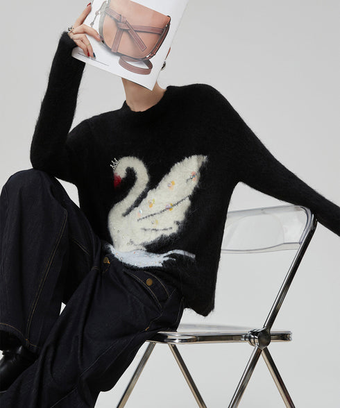 Crystal Swan Knit Top