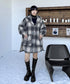 Oversized Plaid Hooded Coat