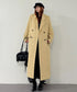 Golden Texture Double Breasted Long Coat