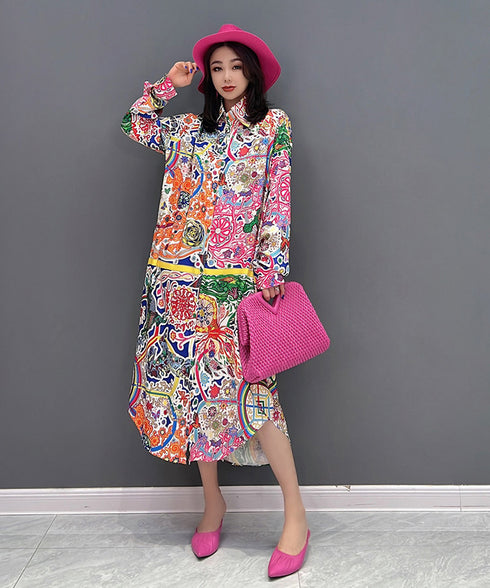 Kaleido Patch Shirt Dress