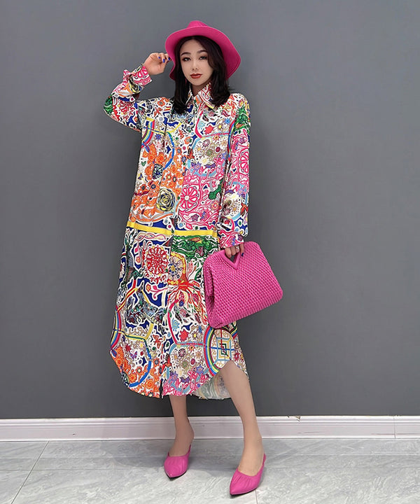 Kaleido Patch Shirt Dress