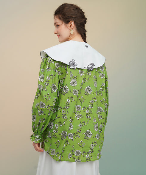 Playing Card Collar Line Shirt