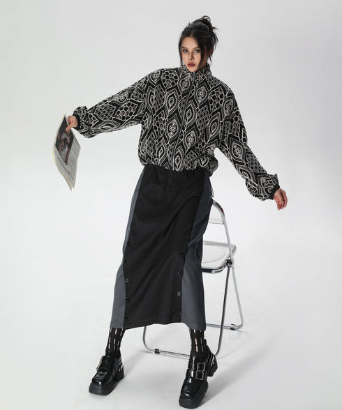 Ornate Pattern Zip Jacket