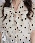 Glossy Dot Bow Blouse