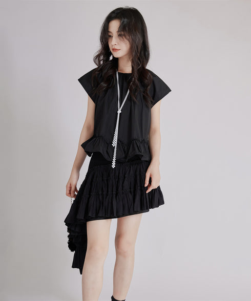 Layered Side-Flare Skirt