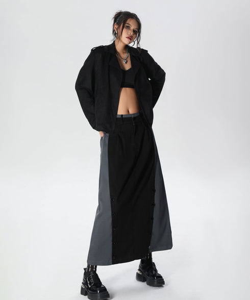 Dual Panel Buttoned Skirt