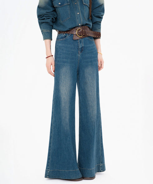 Wide Flare Denim Pants