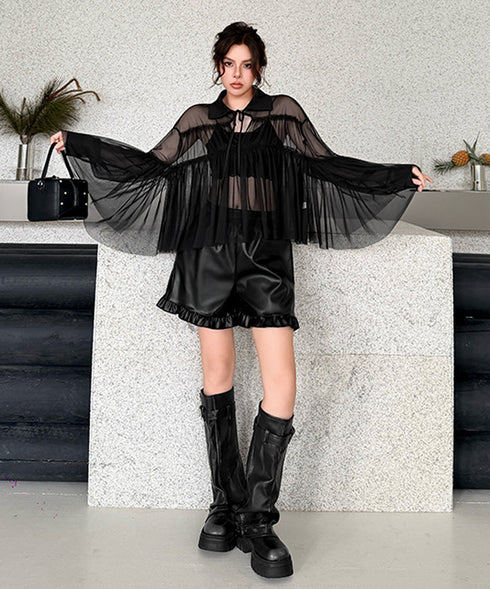 Sheer Gather Volume Top