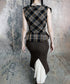 Plaid Edge Frill Blouse