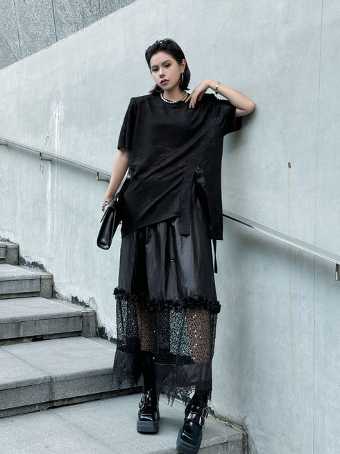 Loop Cut Lace T-shirt