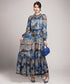 Abstract Print Tiered Long Dress